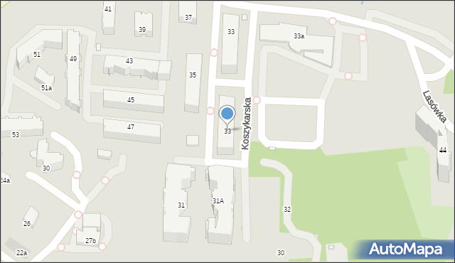 Kraków, Koszykarska, 33, mapa Krakowa