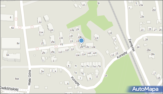 Kraków, Korepty Jana, 13c, mapa Krakowa