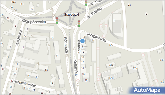 Kraków, Kotlarska, 6, mapa Krakowa