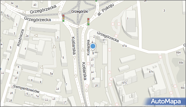 Kraków, Kotlarska, 8, mapa Krakowa