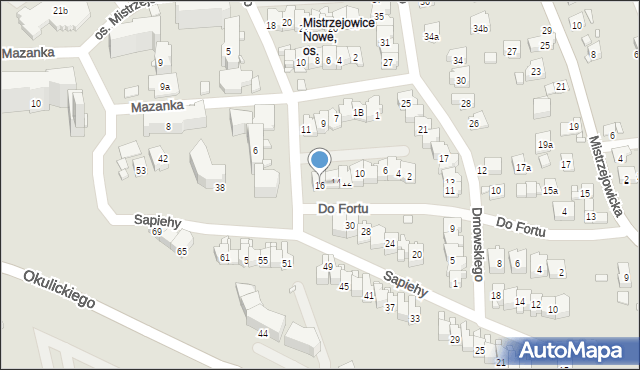 Kraków, Korfantego Wojciecha, 16, mapa Krakowa