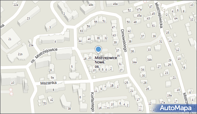 Kraków, Korfantego Wojciecha, 24, mapa Krakowa