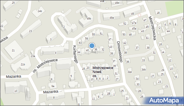 Kraków, Korfantego Wojciecha, 38, mapa Krakowa