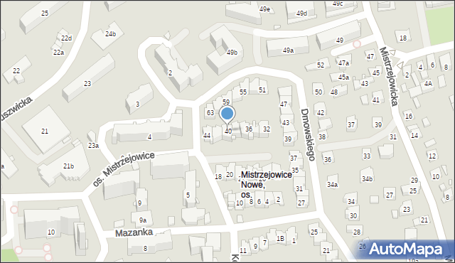 Kraków, Korfantego Wojciecha, 40, mapa Krakowa