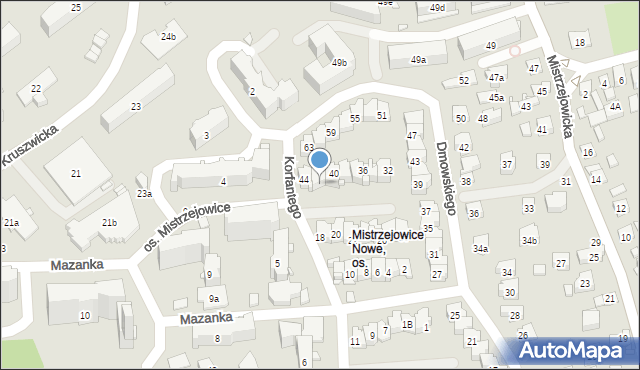 Kraków, Korfantego Wojciecha, 42, mapa Krakowa