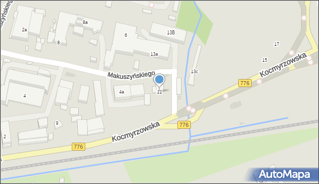 Kraków, Kocmyrzowska, 11, mapa Krakowa