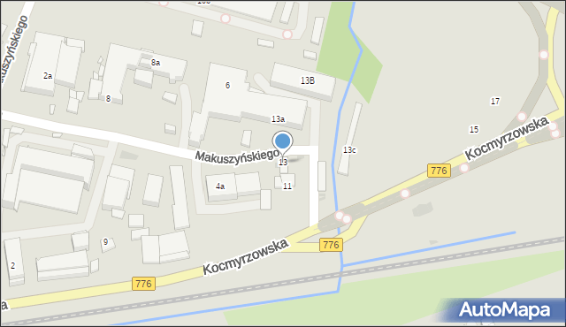 Kraków, Kocmyrzowska, 13, mapa Krakowa