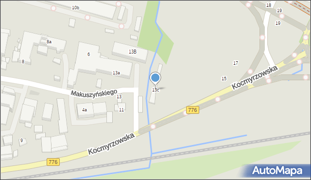Kraków, Kocmyrzowska, 13c, mapa Krakowa