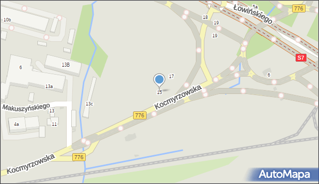 Kraków, Kocmyrzowska, 15, mapa Krakowa