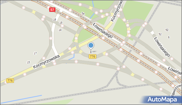 Kraków, Kocmyrzowska, 6, mapa Krakowa