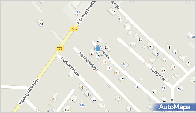 Kraków, Korohody Jerzego, 15, mapa Krakowa