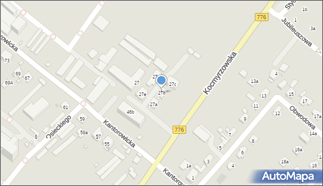 Kraków, Kocmyrzowska, 27b, mapa Krakowa