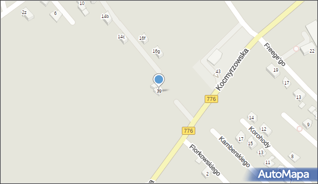 Kraków, Kocmyrzowska, 39, mapa Krakowa