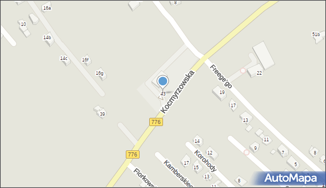 Kraków, Kocmyrzowska, 43, mapa Krakowa