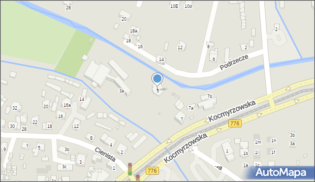 Kraków, Kocmyrzowska, 5, mapa Krakowa