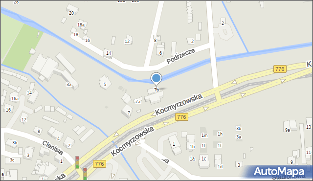 Kraków, Kocmyrzowska, 7b, mapa Krakowa