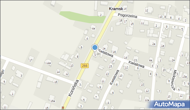 Kramsk, Konińska, 1, mapa Kramsk