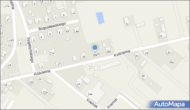 Kramsk, Kościelna, 29a, mapa Kramsk