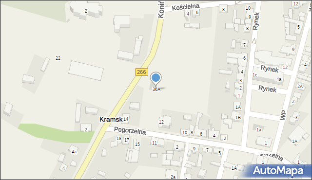 Kramsk, Kościelna, 36A, mapa Kramsk