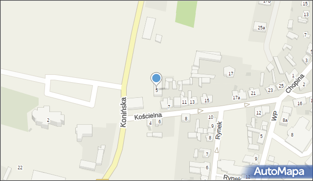 Kramsk, Kościelna, 5, mapa Kramsk