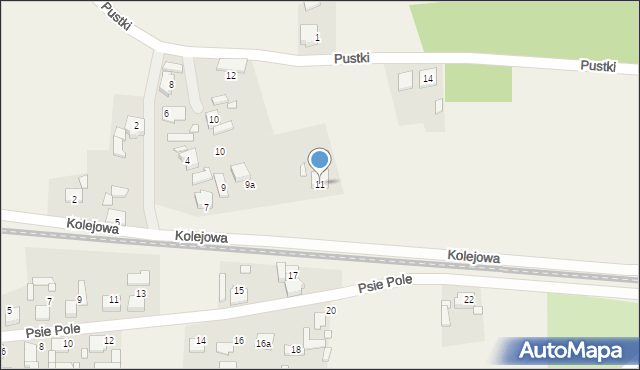 Krasiejów, Kolejowa, 11, mapa Krasiejów