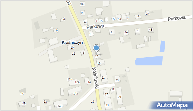 Kraśniczyn, Kościuszki Tadeusza, gen., 14, mapa Kraśniczyn