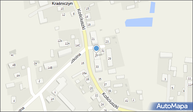 Kraśniczyn, Kościuszki Tadeusza, gen., 27, mapa Kraśniczyn