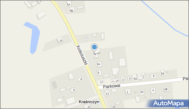 Kraśniczyn, Kościuszki Tadeusza, gen., 7A, mapa Kraśniczyn