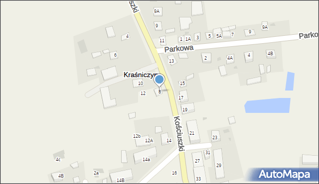 Kraśniczyn, Kościuszki Tadeusza, gen., 8, mapa Kraśniczyn