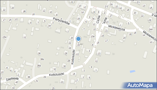 Krasnobród, Kościuszki Tadeusza, gen., 11, mapa Krasnobród