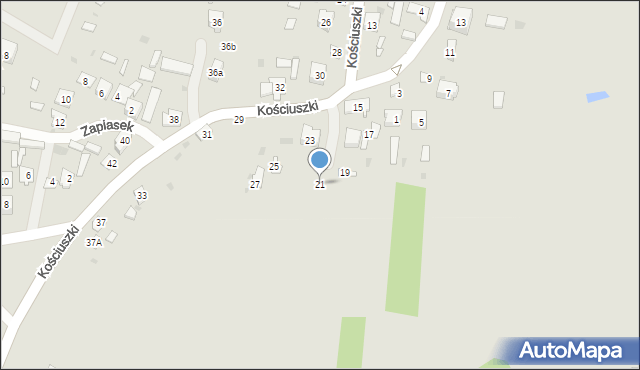 Krasnobród, Kościuszki Tadeusza, gen., 21, mapa Krasnobród