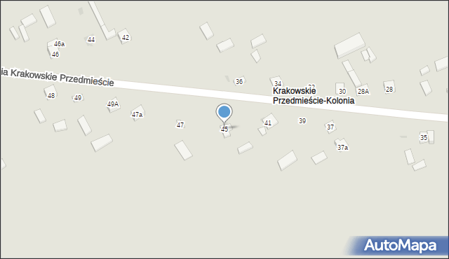 Krasnystaw, Kolonia Krakowskie Przedmieście, 45, mapa Krasnystaw