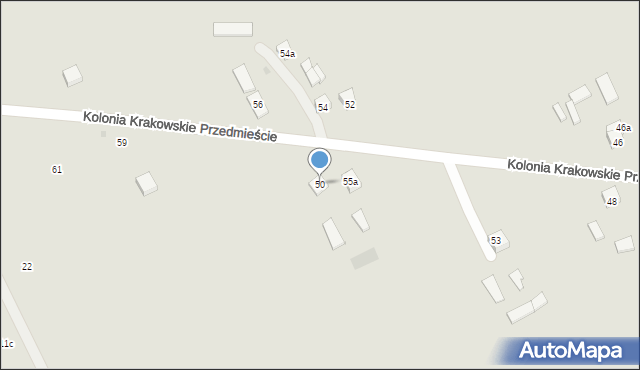 Krasnystaw, Kolonia Krakowskie Przedmieście, 50, mapa Krasnystaw