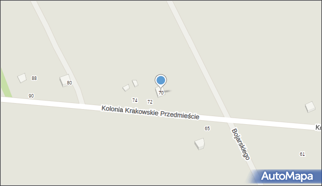 Krasnystaw, Kolonia Krakowskie Przedmieście, 70, mapa Krasnystaw