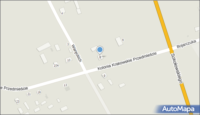 Krasnystaw, Kolonia Krakowskie Przedmieście, 8, mapa Krasnystaw