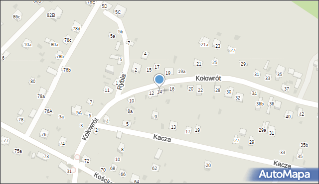 Krasnystaw, Kołowrót, 14, mapa Krasnystaw