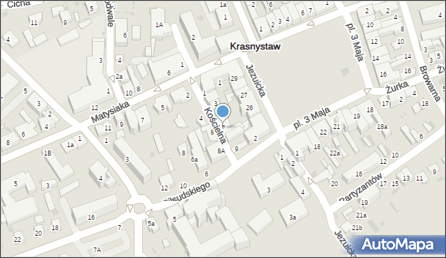 Krasnystaw, Kościelna, 7, mapa Krasnystaw