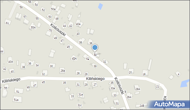 Krasnystaw, Kościuszki Tadeusza, gen., 34, mapa Krasnystaw