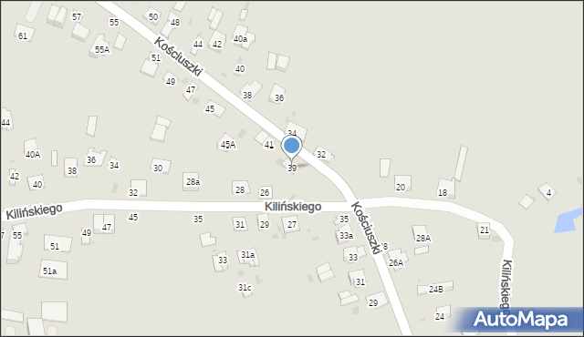 Krasnystaw, Kościuszki Tadeusza, gen., 39, mapa Krasnystaw