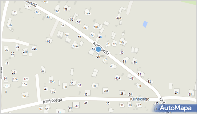 Krasnystaw, Kościuszki Tadeusza, gen., 49, mapa Krasnystaw