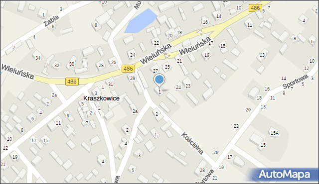 Kraszkowice, Kościelna, 1, mapa Kraszkowice
