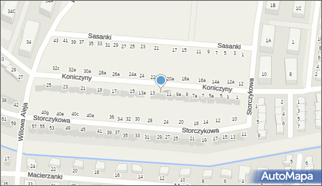 Kręczki, Koniczyny, 11a, mapa Kręczki