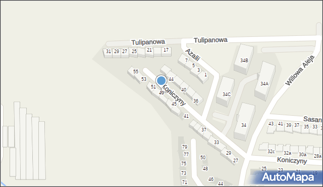 Kręczki, Koniczyny, 49, mapa Kręczki