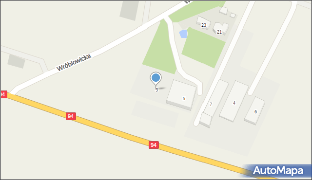 Krępice, Kosmonautów, 3, mapa Krępice