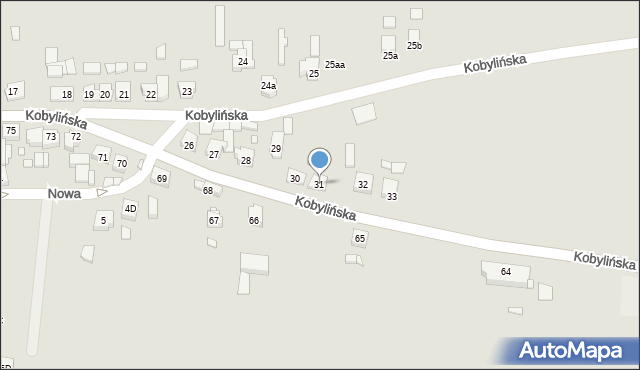 Krobia, Kobylińska, 31, mapa Krobia