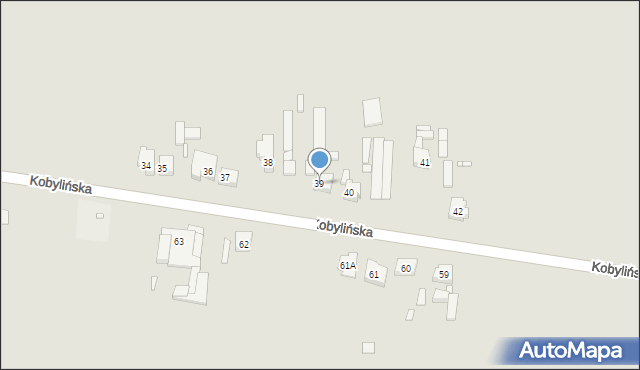 Krobia, Kobylińska, 39, mapa Krobia