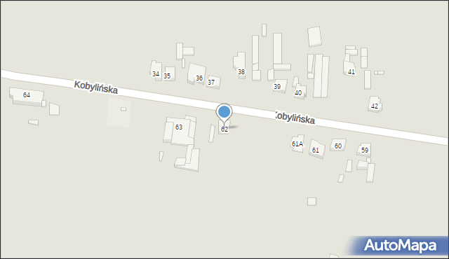 Krobia, Kobylińska, 62, mapa Krobia