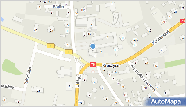 Kroczyce, Kościuszki Tadeusza, gen., 5, mapa Kroczyce