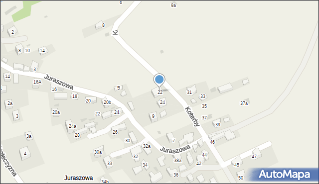 Krościenko nad Dunajcem, Koterby Franciszka, Kuriera AK, 22, mapa Krościenko nad Dunajcem