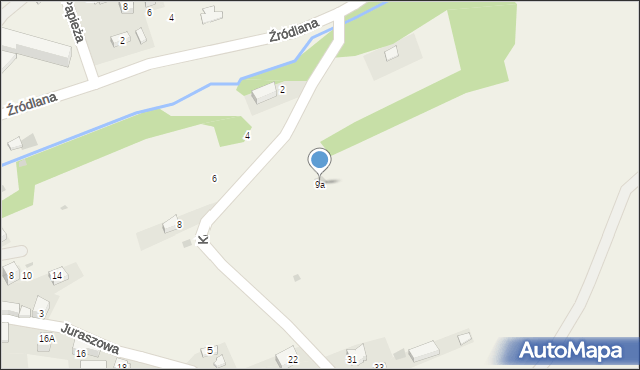 Krościenko nad Dunajcem, Koterby Franciszka, Kuriera AK, 9a, mapa Krościenko nad Dunajcem